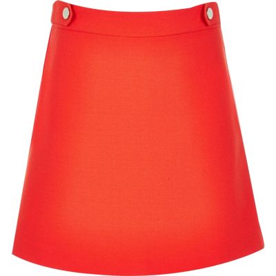 Girls red A-line skirt